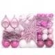 Комплект коледни топки от 108 части, бяло и розово