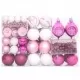 Комплект коледни топки от 108 части, бяло и розово