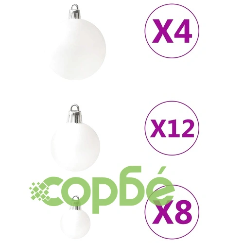 Комплект коледни топки, 100 бр, бели ➤ топ цена ➤ sorbe.bg