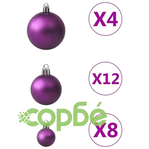 Комплект коледни топки, 100 бр, лилави ➤ топ цена ➤ sorbe.bg