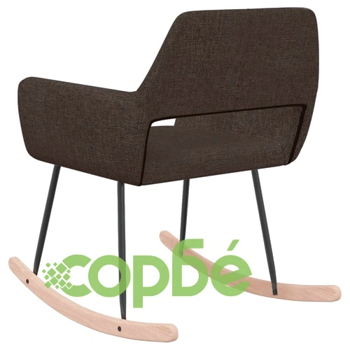 Люлеещ се стол, тъмнокафяв, текстил ➤ топ цена ➤ sorbe.bg