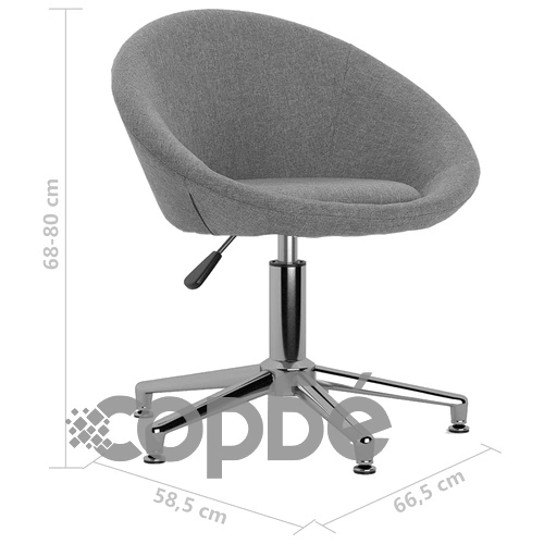 Въртящ се офис стол, светлосив, текстил ➤ топ цена ➤ sorbe.bg