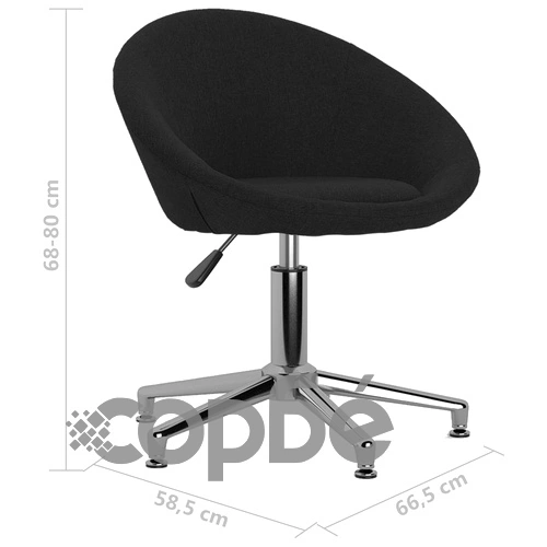 Въртящ се офис стол, черен, текстил ➤ топ цена ➤ sorbe.bg