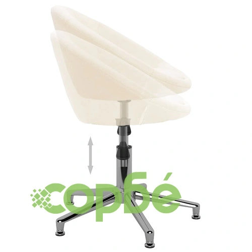 Въртящ се офис стол, кремав, текстил ➤ топ цена ➤ sorbe.bg