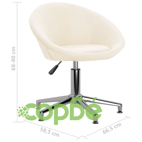 Въртящ се офис стол, кремав, текстил ➤ топ цена ➤ sorbe.bg