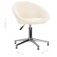 Въртящ се офис стол, кремав, текстил