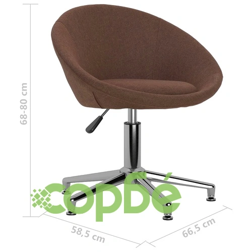Въртящ се офис стол, кафяв, текстил ➤ топ цена ➤ sorbe.bg