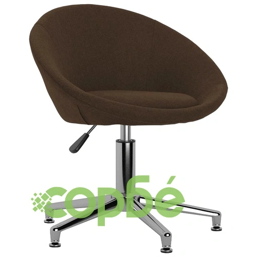 Въртящ се офис стол, тъмнокафяв, текстил ➤ топ цена ➤ sorbe.bg