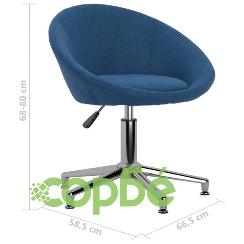 Въртящ се офис стол, син, текстил ➤ топ цена ➤ sorbe.bg