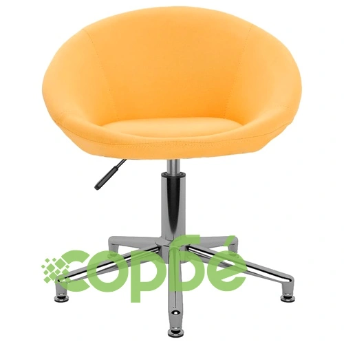 Въртящ се офис стол, жълт, текстил ➤ топ цена ➤ sorbe.bg