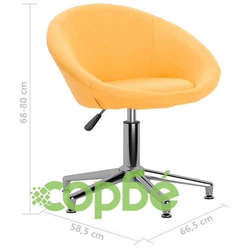 Въртящ се офис стол, жълт, текстил ➤ топ цена ➤ sorbe.bg