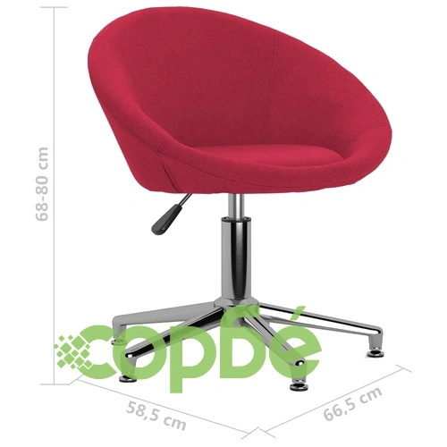 Въртящ се офис стол, виненочервен, текстил ➤ топ цена ➤ sorbe.bg