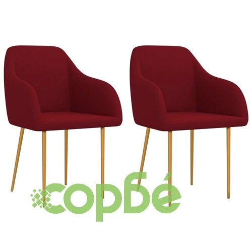 Трапезни столове, 2 бр, виненочервени, кадифе ➤ топ цена ➤ sorbe.bg