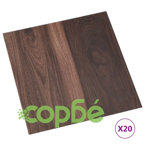 Самозалепващи подови дъски 20 бр PVC 1,86 м² тъмнокафяви ➤ топ цена ➤ sorbe.bg