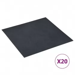 Самозалепващи подови дъски 20 бр PVC 1,86 м² черен мрамор