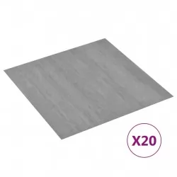 Самозалепващи подови дъски 20 бр PVC 1,86 м² пръскано сиво