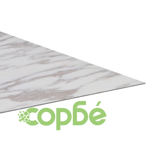 Самозалепващи подови дъски 20 бр PVC 1,86 м² бял мрамор ➤ топ цена ➤ sorbe.bg