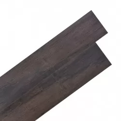 Самозалепващи подови дъски от PVC 5,21 кв.м. 2 мм тъмнокафяви