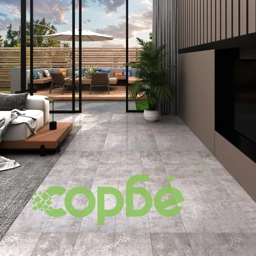 Самозалепващи подови дъски от PVC 5,21 м² 2 мм земно сиво ➤ топ цена ➤ sorbe.bg