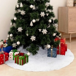 Пола за коледна елха, бяла, 90 см, изкуствена кожа 