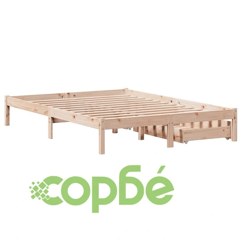 Рамка за легло без матрак, 140x190 см, масивна чамова дървесина ➤ топ цена ➤ sorbe.bg