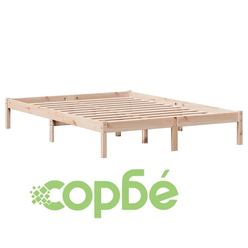 Рамка за легло без матрак, 140x190 см, масивна чамова дървесина ➤ топ цена ➤ sorbe.bg