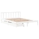 Рамка за легло без матрак, бял, 140x190 см, бор масив