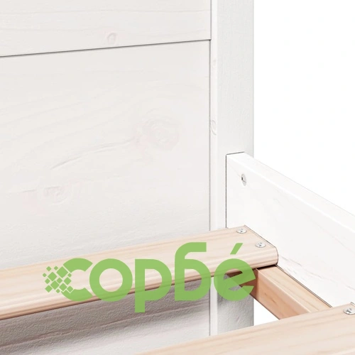 Рамка за легло без матрак, бял, 160x200 см, бор масив ➤ топ цена ➤ sorbe.bg