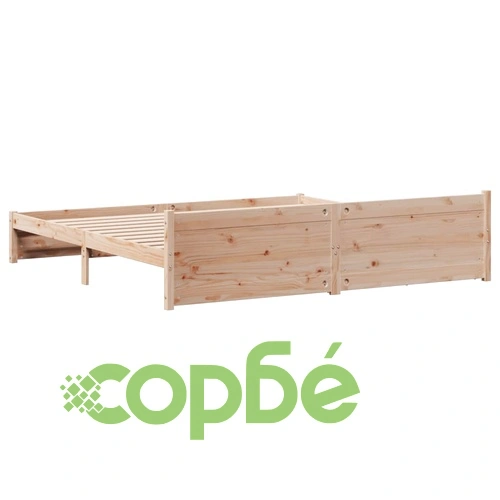 Рамка за легло без матрак 200x200 см масивна чамова дървесина ➤ топ цена ➤ sorbe.bg