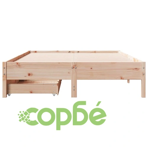 Рамка за легло без матрак, 140x190 см, масивна чамова дървесина ➤ топ цена ➤ sorbe.bg