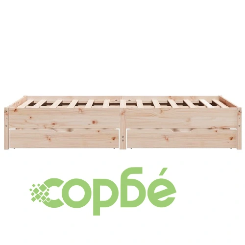Рамка за легло без матрак, 140x190 см, масивна чамова дървесина ➤ топ цена ➤ sorbe.bg