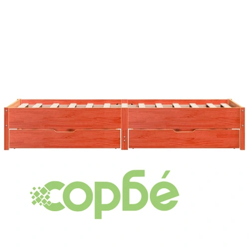 Рамка за легло без матрак, восъчнокафяв, 75x190 см, бор масив ➤ топ цена ➤ sorbe.bg