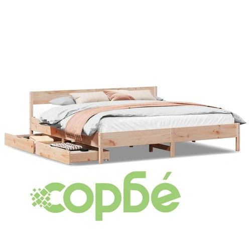 Рамка за легло без матрак, 160x200 см, масивна чамова дървесина ➤ топ цена ➤ sorbe.bg