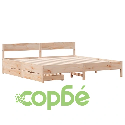 Рамка за легло без матрак, 160x200 см, масивна чамова дървесина ➤ топ цена ➤ sorbe.bg