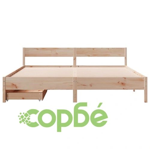 Рамка за легло без матрак, 160x200 см, масивна чамова дървесина ➤ топ цена ➤ sorbe.bg