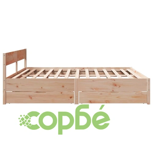 Рамка за легло без матрак, 160x200 см, масивна чамова дървесина ➤ топ цена ➤ sorbe.bg
