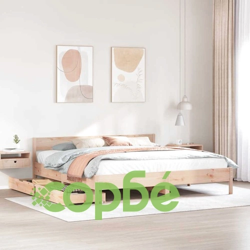Рамка за легло без матрак, 160x200 см, масивна чамова дървесина ➤ топ цена ➤ sorbe.bg