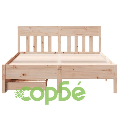 Рамка за легло без матрак, 160x200 см, масивна чамова дървесина ➤ топ цена ➤ sorbe.bg
