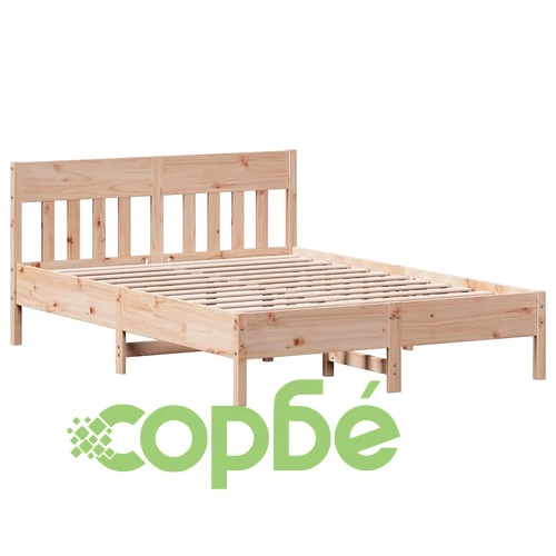 Рамка за легло без матрак, 160x200 см, масивна чамова дървесина ➤ топ цена ➤ sorbe.bg