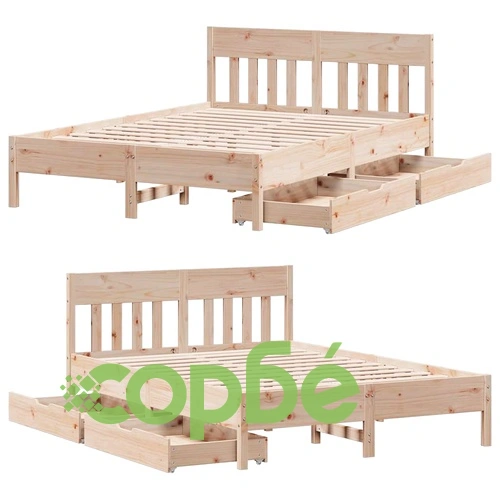 Рамка за легло без матрак, 160x200 см, масивна чамова дървесина ➤ топ цена ➤ sorbe.bg