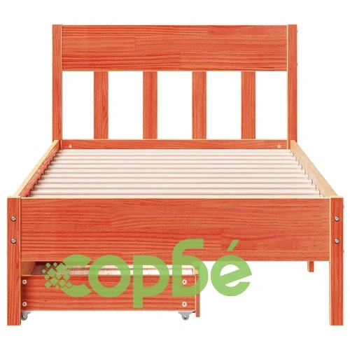 Рамка за легло без матрак, восъчнокафяв, 90x190 см, бор масив ➤ топ цена ➤ sorbe.bg