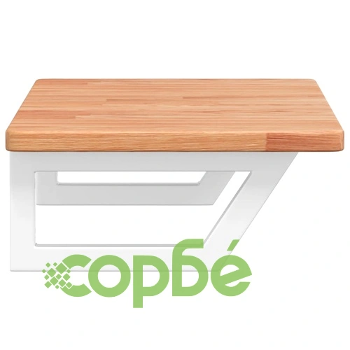 Стенен рафт за мивка, стомана и масивно дърво дъб ➤ топ цена ➤ sorbe.bg