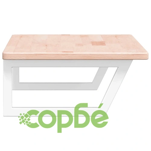 Стенен рафт за мивка, стомана и масивно дърво дъб ➤ топ цена ➤ sorbe.bg