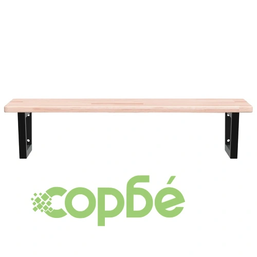 Стенен рафт за мивка, стомана и масивно дърво дъб ➤ топ цена ➤ sorbe.bg