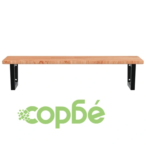 Стенен рафт за мивка, стомана и масивно дърво дъб ➤ топ цена ➤ sorbe.bg