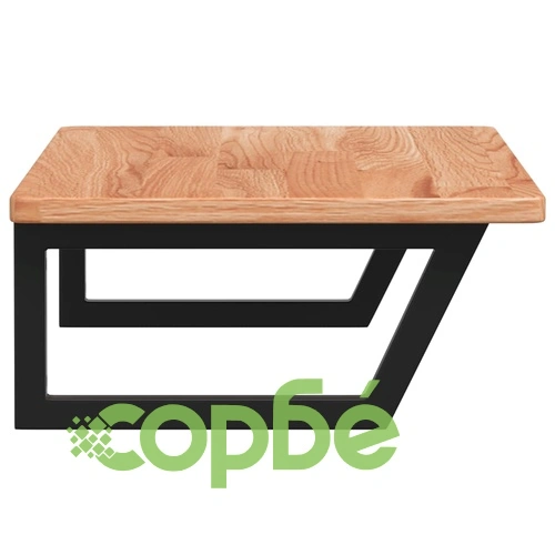 Стенен рафт за мивка, стомана и масивно дърво дъб ➤ топ цена ➤ sorbe.bg