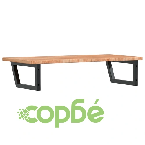 Стенен рафт за мивка, стомана и масивно дърво дъб ➤ топ цена ➤ sorbe.bg