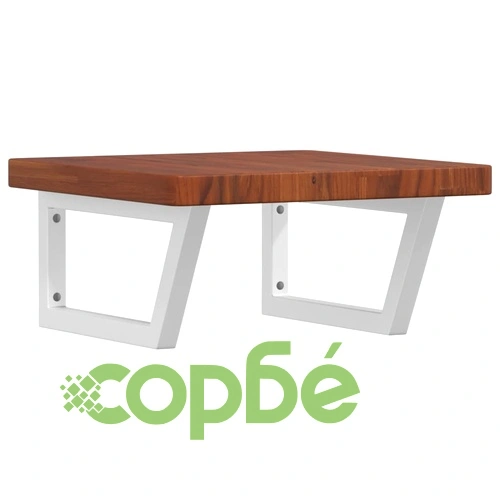 Стенен рафт за мивка, стомана и масивно дърво дъб ➤ топ цена ➤ sorbe.bg