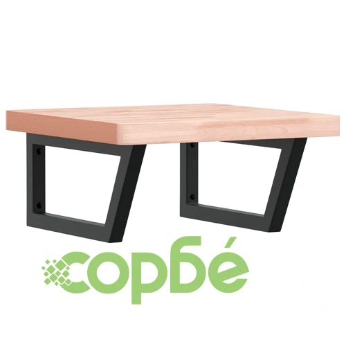 Стенен рафт за мивка, стомана и масивно дърво бук ➤ топ цена ➤ sorbe.bg