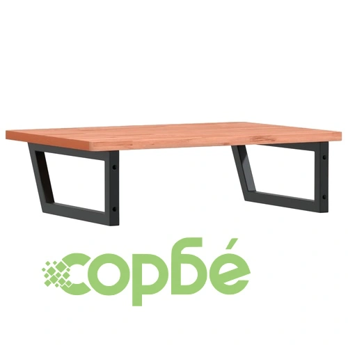 Стенен рафт за мивка, стомана и масивно дърво бук ➤ топ цена ➤ sorbe.bg